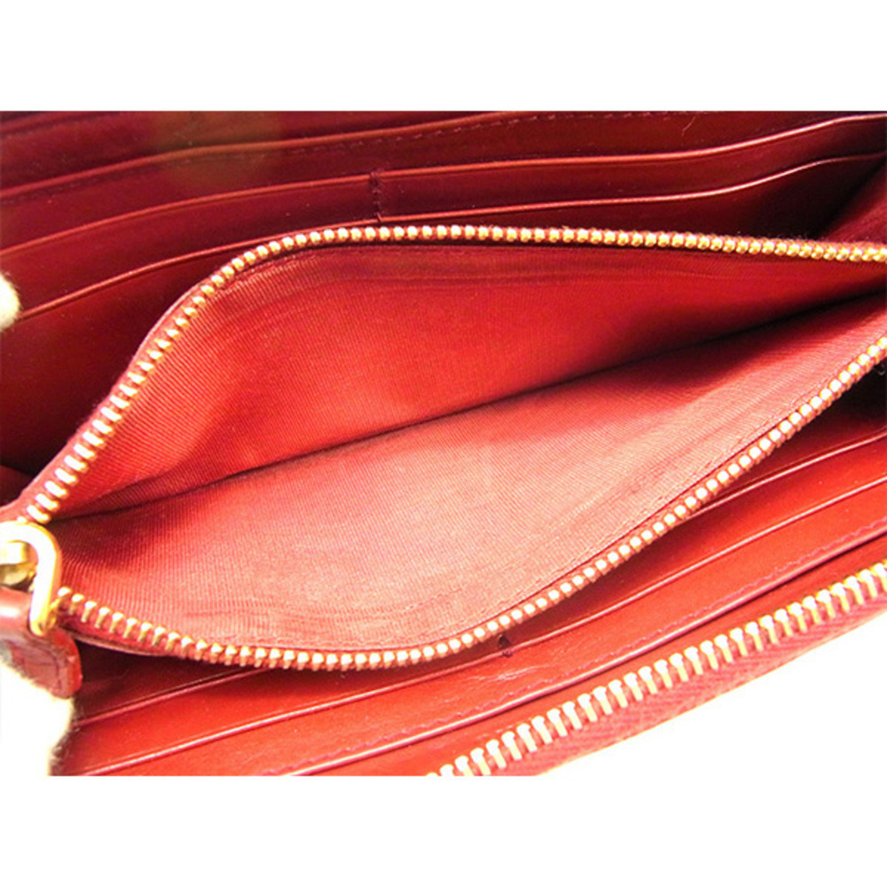 Miu Miu Long Wallet L-Shaped Crocodile Red T499 - image 4